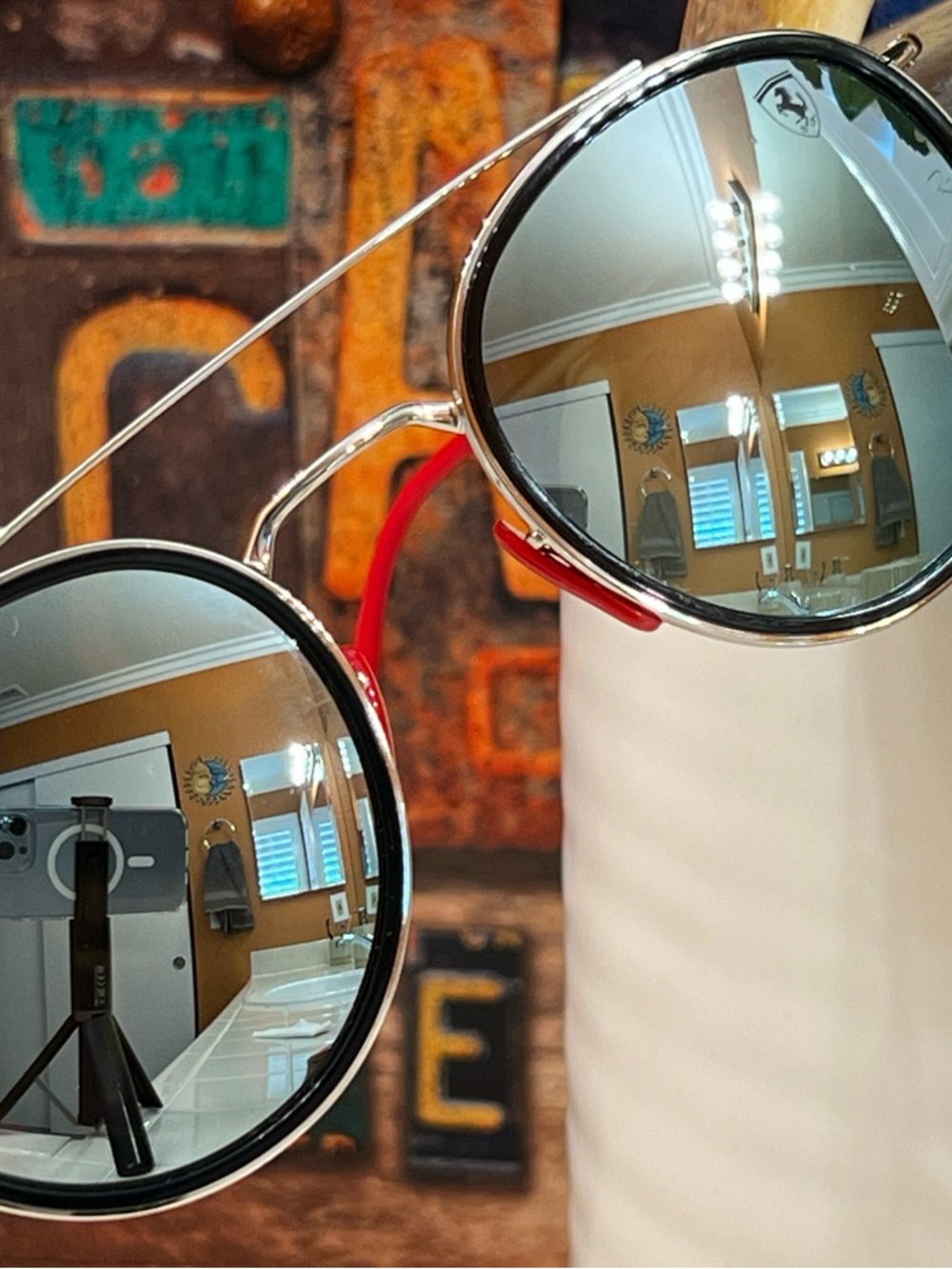 Rayban Sunglasses, Ferrari Collab, Mirrored lenses, Metal Frames